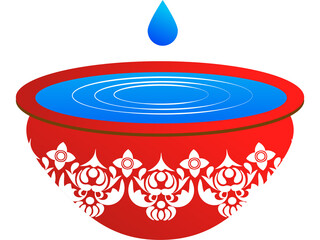 Songkran thailand festival cartoon illustration