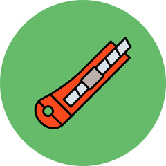 Paper Cutter Multicolor Circle Filled Line Icon