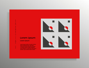 Cover for brochure, booklet, book, poster, flyer. Vector geometric design template. Format horizontal A4.