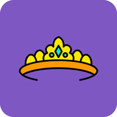 Diadem Multicolor Round Corner Filled Line Icon