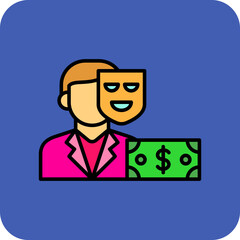 Corrupt Multicolor Round Corner Filled Line Icon