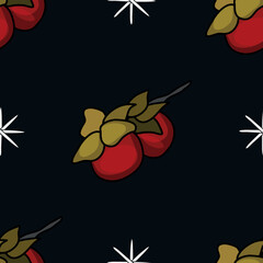 Seamless botanical pattern. Different herbs and flowers, hand-drawn. Vintage vector illustration of flowers. Colorful banner. An idea for wallpaper and textiles. Linear drawing. Rustic style.