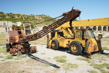 Cranes in Perge Ancient City in Antalya, Turkiye