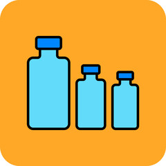 Vials Multicolor Round Corner Filled Line Icon