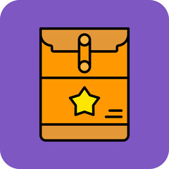 Envelop Multicolor Round Corner Filled Line Icon