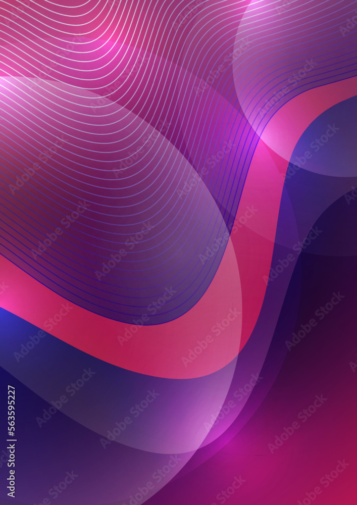 Poster abstract background liquid organic shapes of dynamic waves and circles, lines on a bright color back