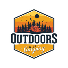 Outdoors Wild Camping logo emblem