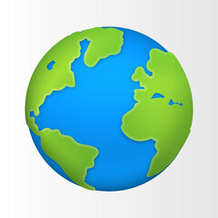 3d cartoon planet Earth Vector illustration.