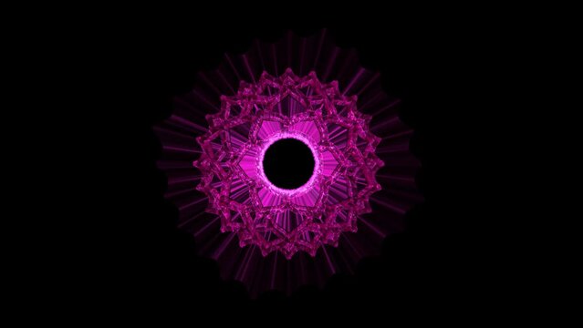 Ancient symbol Violet Crown Chakra Purple Crystal explosion lotus flower AUM kundalini energy 3d background vj loop Sahasrara psychedelic art 4k abstract hindu spiritual animation