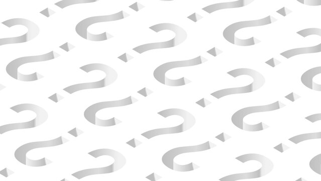 Questions abstract isometry background. Isometric abstract letter pattern on a white background. Vector Illustration