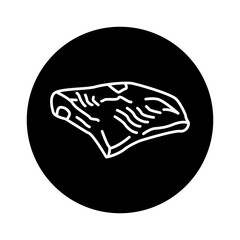 Beef hem color line icon. Cutting meat.