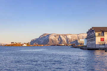 Fototapeta na wymiar Brønnøysund harbor on Helgeland cost,Norway,Europe