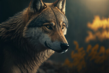 Portrait of a wolf AI generated