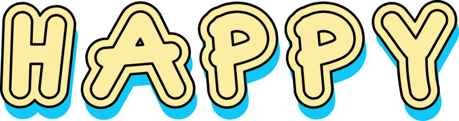 colorful trendy lettering text phrase decoration