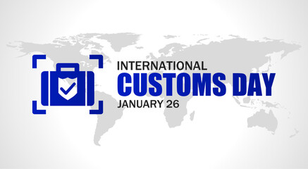 International Customs Day. Vector illustration. Suitable for banner, poster, background and gritting card. 