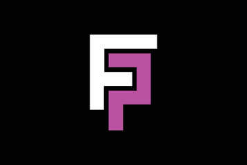 initial letter fp linked lowercase logo white and purple purple.