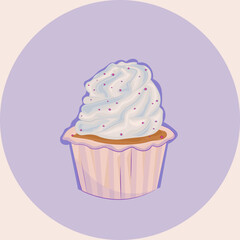 vector illustration of cupcake. cupcake, pie, cake. illustration of sweet. banner, sweets.