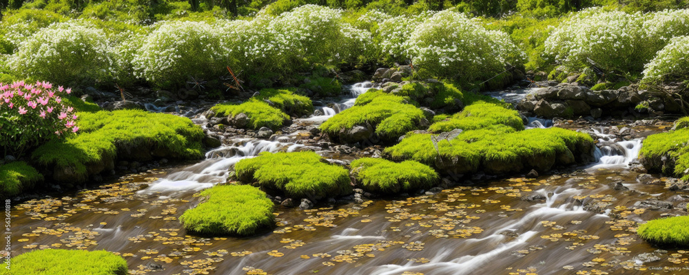 Wall mural moss on the stone