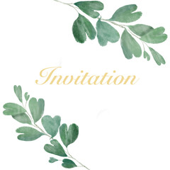 PNG leaves background frame invitation digital paint nature plant special event card