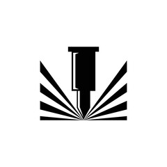 vintage art logo cut laser minimalist illustration, cutting laser