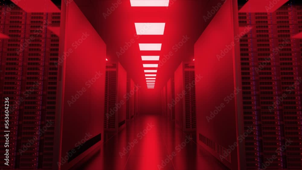 Poster hacked server racks in server room data center