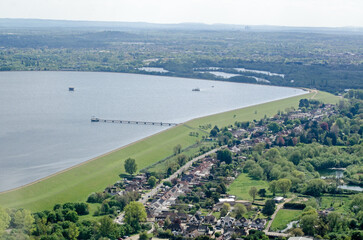 Wraysbury Reservoir, Surrey - aerial view - 563604496