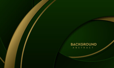 Luxury Green Background With a golden color combination, perfect for templates, brochures, business cards, banners or wallpapers. elegant design.