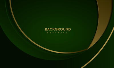 Luxury Green Background With a golden color combination, perfect for templates, brochures, business cards, banners or wallpapers. elegant design.