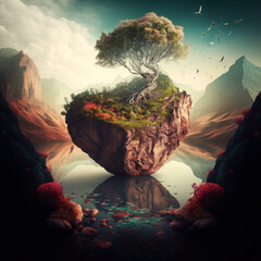 Fototapeta premium Mindfullnes lifestyle concept. Generative AI.