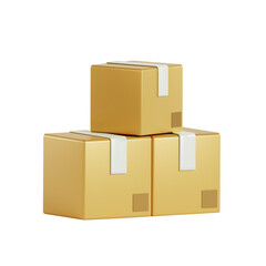 Obraz premium Realistic Pile of Cardboard Boxes 3D Render: Perfect for Logistics, Warehousing, Shipping and Industrial Design Concepts