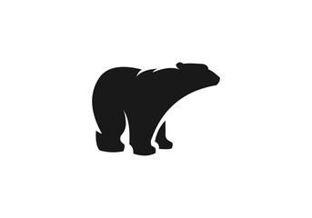 Bear logo template design abstract icon isolated white background