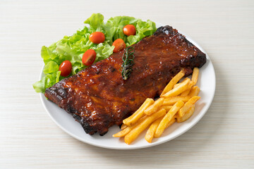 grilled and barbecue ribs pork