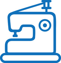 Sewing icon, sewing machine icon blue vector