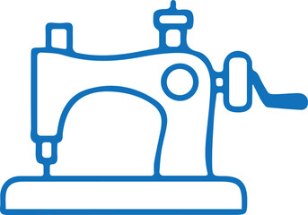 Sewing icon, sewing machine icon blue vector