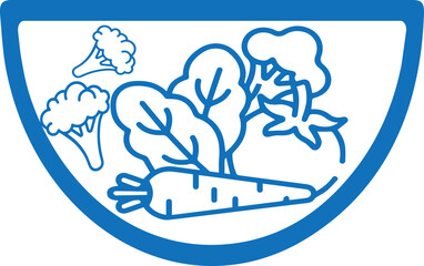 Healthy food icon, organic food line icon blue vector