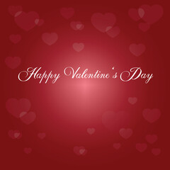Happy valentine's day card. Red background with hearts