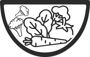 Healthy food icon, authentic food line icon black vector