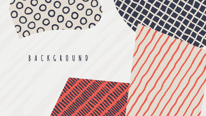 Colorful background with organic shape and abstract doodle