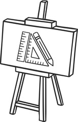 Art tool icon, drawing tool line icon black vector
