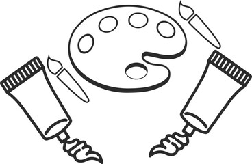 Art tool icon, drawing tool line icon black vector