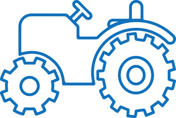 Farm icon, farming line icon blue vector