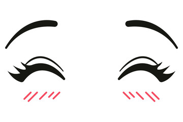 Cute anime girl eyes. Vector illustration