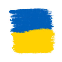 Obraz premium Painted Ukrainian flag on transparent background.