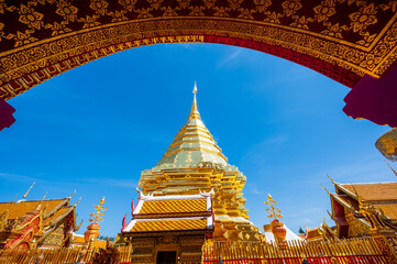 Wat Phra That Doi Suthep, In the middle of the day and bright sunlight , Chiang Mai, Thailand
