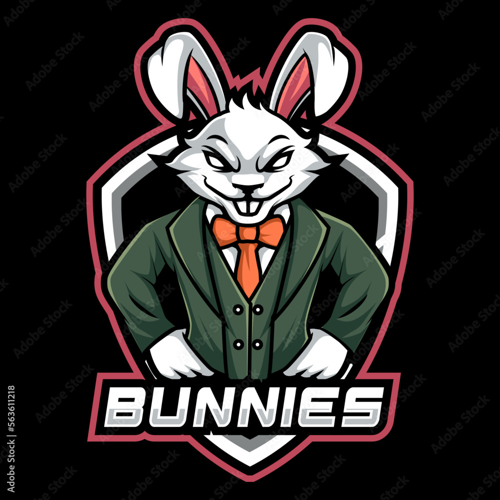 Wall mural Rabbit mascot logo esport design