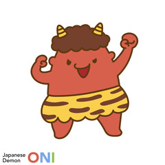 日本の鬼のキャラクターシリーズ「元気な鬼」