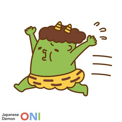 日本の鬼のキャラクターシリーズ「逃げる鬼」