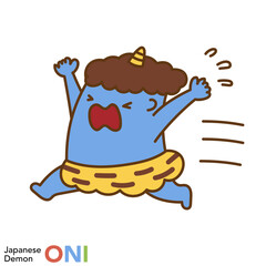 日本の鬼のキャラクターシリーズ「逃げる鬼」