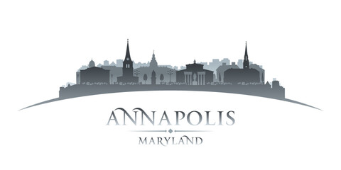 Annapolis Maryland city silhouette white background