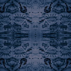 Aqua Ikat Diamond.Gray Chevron Pattern